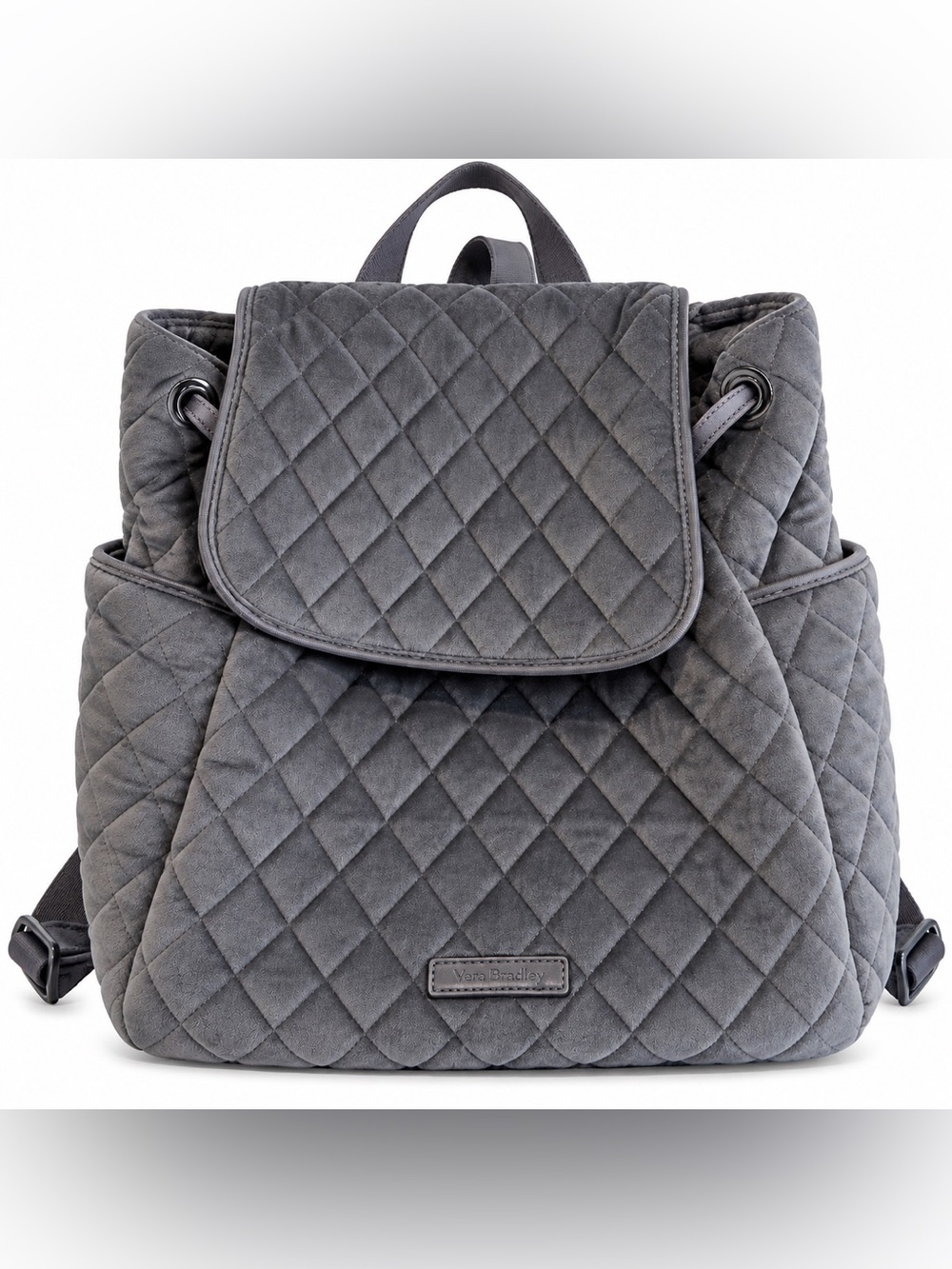 Vera Bradley Blue Gray Quilted Mini Backpack Floral Lining Small Bag